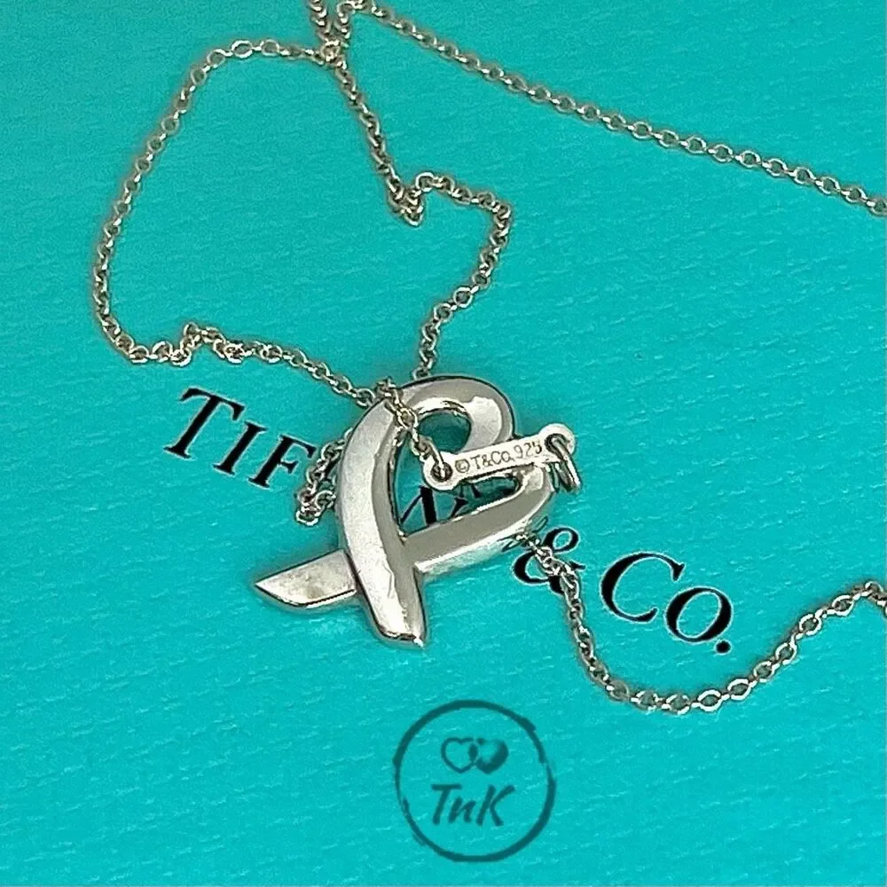 Tiffany & Co Paloma Picasso Loving Heart Pendant Necklace - Silver - 16”